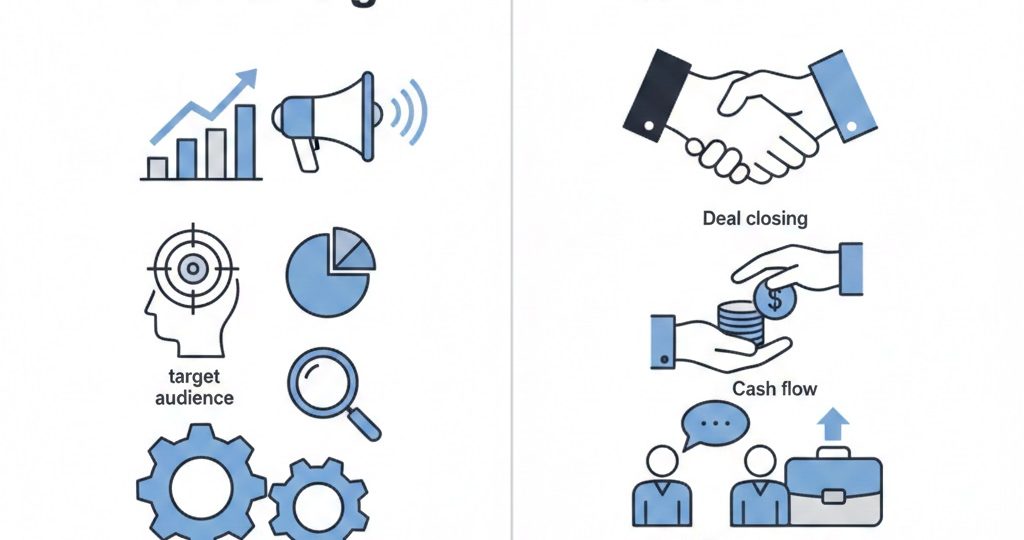 الفرق بين التسويق والمبيعات