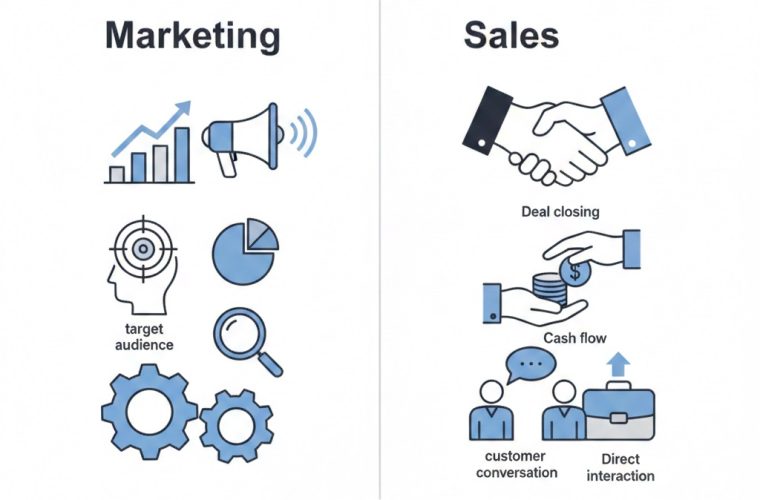 الفرق بين التسويق والمبيعات